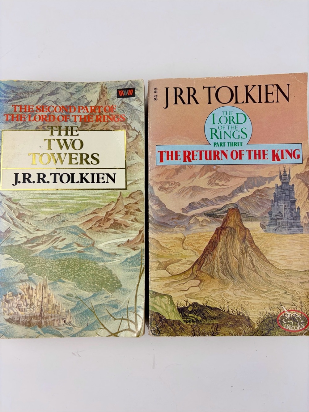 Lord of the Rings The Two Towers/Return of the King Books Tolkien Paperbacks x 2
